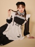【SALE!!】【即日発送】【ハロウィン】クラシックメイドロングワンピース【コスプレ3点セット】【S-XLサイズ/1カラー】[HC03]