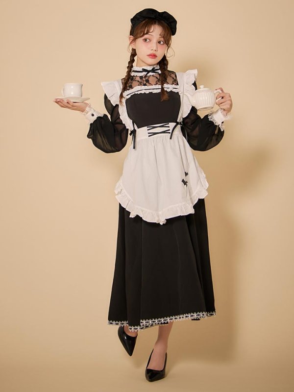 画像14: 【SALE!!】【即日発送】【ハロウィン】クラシックメイドロングワンピース【コスプレ3点セット】【S-XLサイズ/1カラー】[HC03]