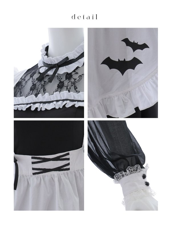 画像23: 【SALE!!】【即日発送！】【ハロウィン】クラシックメイドロングワンピース 【コスプレ3点セット】【S-XLサイズ/1カラー】[OF01]