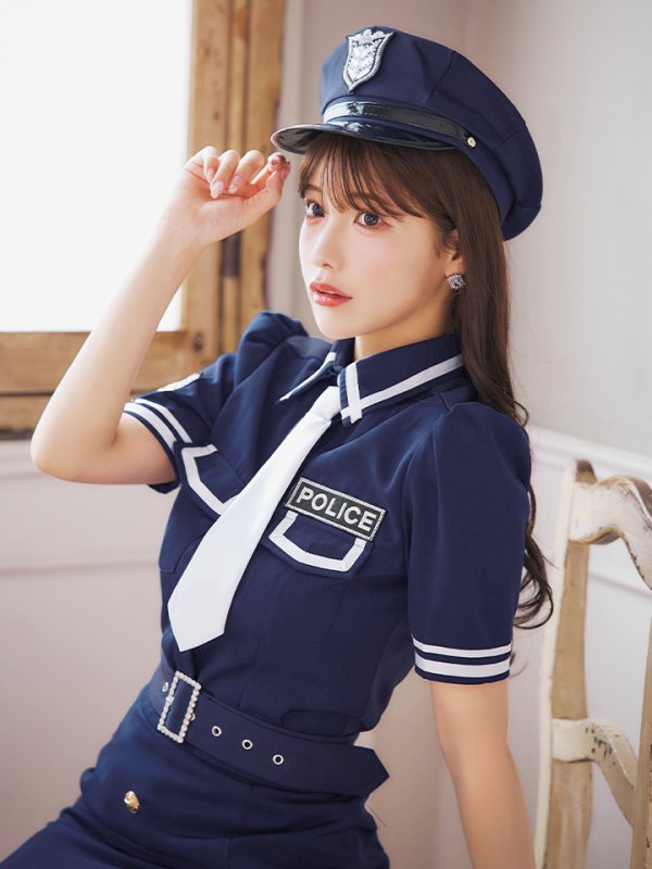 画像5: 【SALE!!】【即日発送！】【ハロウィン】ポリスタイトロング 【コスプレ5点セット】 【S-Lサイズ/1カラー】[OF01-B]