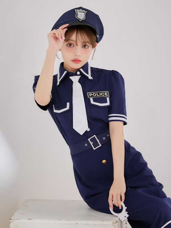 画像13: 【SALE!!】【即日発送！】【ハロウィン】ポリスタイトロング 【コスプレ5点セット】 【S-Lサイズ/1カラー】[HC03-B]