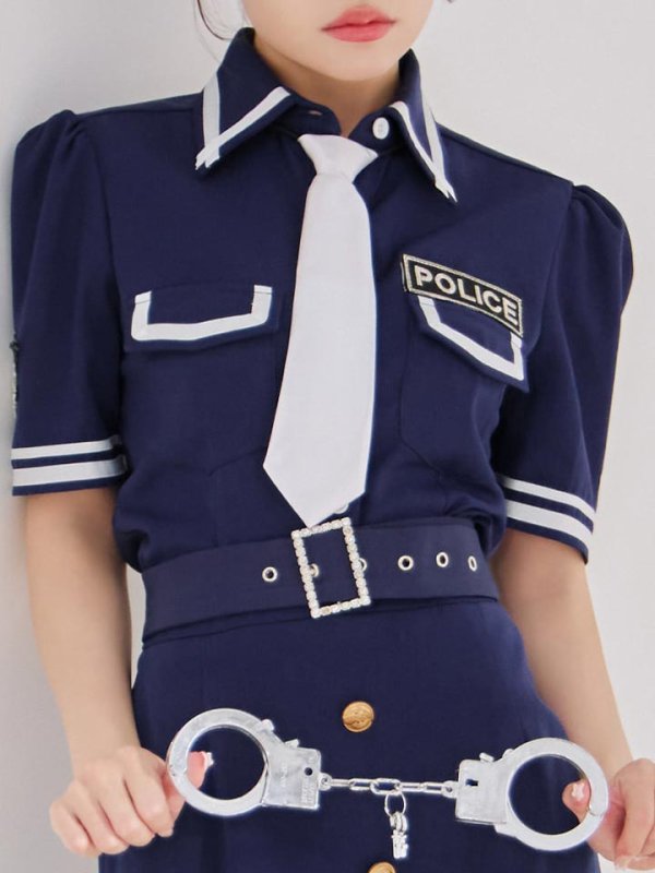 画像20: 【SALE!!】【即日発送！】【ハロウィン】ポリスタイトロング 【コスプレ5点セット】 【S-Lサイズ/1カラー】[HC03-B]