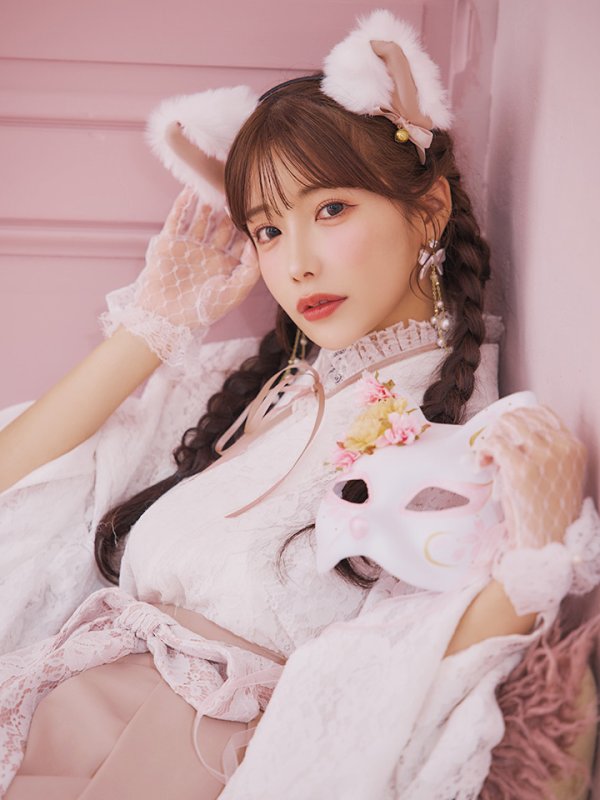 画像26: 【即日発送！】【ハロウィン】猫巫女レース袴 【コスプレ5点セット】 【FREEサイズ/2カラー】[HC03-OMN]