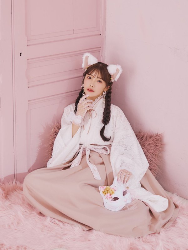 画像19: 【即日発送！】【ハロウィン】猫巫女レース袴 【コスプレ5点セット】 【FREEサイズ/2カラー】[HC03-OMN]