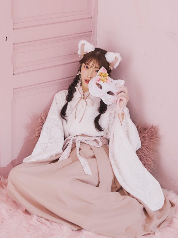 画像20: 【即日発送！】【ハロウィン】猫巫女レース袴 【コスプレ5点セット】 【FREEサイズ/2カラー】[HC03-OMN]