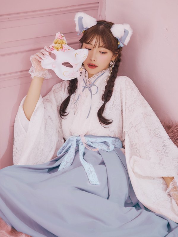 画像30: 【即日発送！】【ハロウィン】猫巫女レース袴 【コスプレ5点セット】 【FREEサイズ/2カラー】[HC03-OMN]