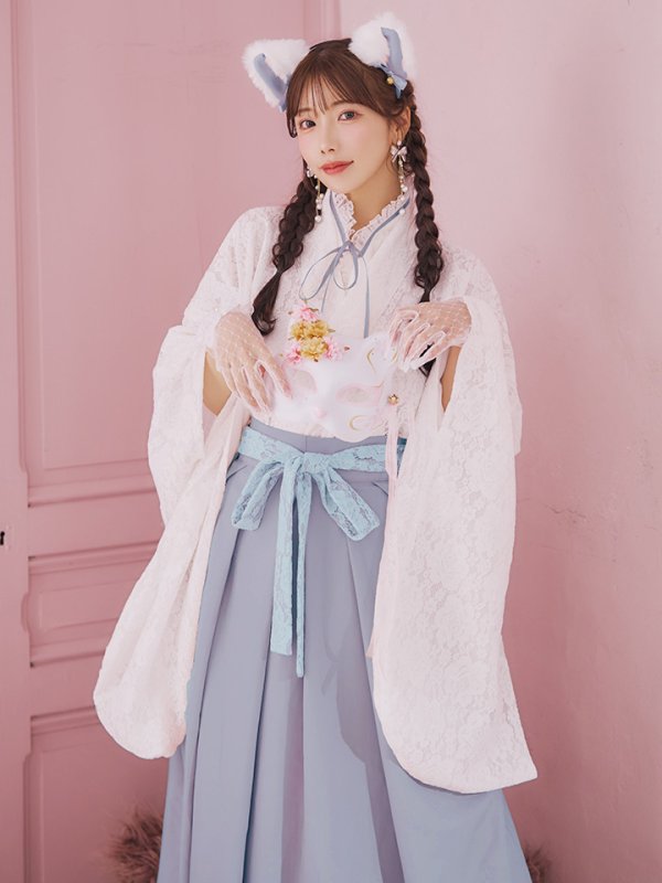 画像32: 【即日発送！】【ハロウィン】猫巫女レース袴 【コスプレ5点セット】 【FREEサイズ/2カラー】[HC03-OMN]