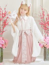 【ノベルティ対象】【即日発送！】【ハロウィン】猫巫女レース袴 【コスプレ5点セット】 【FREEサイズ/2カラー】[OF01-OMN]