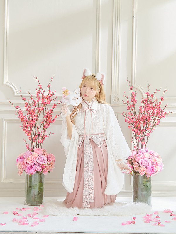 画像10: 【即日発送！】【ハロウィン】猫巫女レース袴 【コスプレ5点セット】 【FREEサイズ/2カラー】[HC03-OMN]