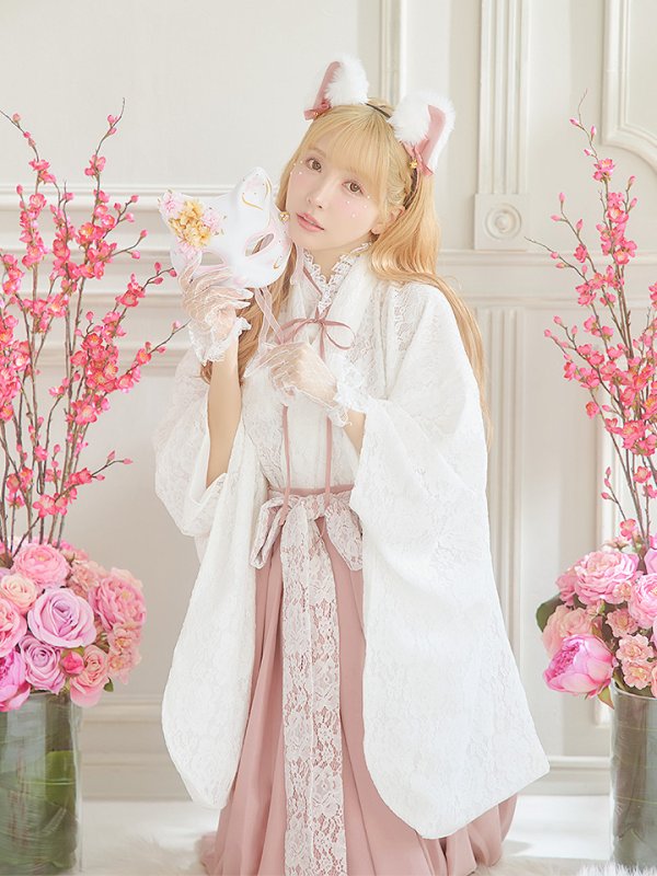 画像12: 【即日発送！】【ハロウィン】猫巫女レース袴 【コスプレ5点セット】 【FREEサイズ/2カラー】[HC03-OMN]