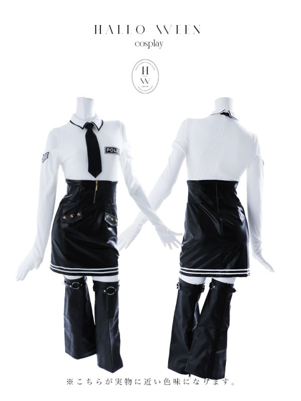 画像33: 【SALE!!】【即日発送】【ハロウィン】 レザーポリスワンピースコスプレ 【コスプレ4点セット】 【XS-Mサイズ/1カラー】(HC206-SV)[HC03-B]