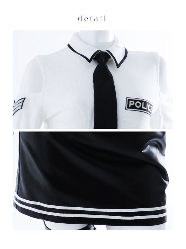 画像34: 【SALE!!】【即日発送】【ハロウィン】 レザーポリスワンピースコスプレ 【コスプレ4点セット】 【XS-Mサイズ/1カラー】(HC206-SV)[HC03-B]