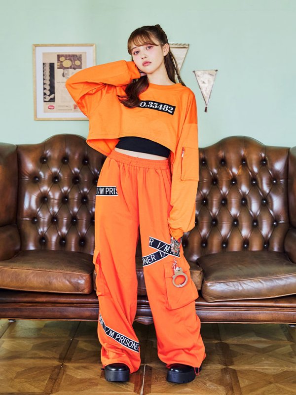 画像17: 【SALE!!】【即日発送！】【ハロウィン】オレンジ囚人長袖Tシャツセット 【コスプレ3点セット】【S-XLサイズ/1カラー】[OF01]