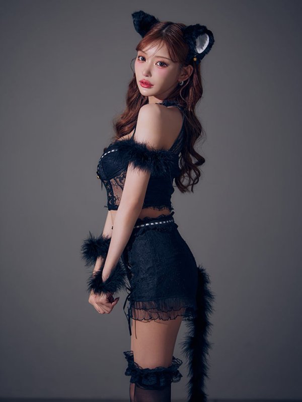 画像13: 【ハロウィン】ファー黒猫セットアップ【コスプレ5点セット】【XS-Mサイズ/1カラー】[HC03]