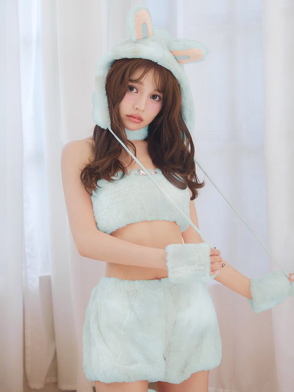 画像9: 【即日発送】【ハロウィン】パステルもこもこバニー【コスプレ7点セット】【フリーサイズ/6カラー】[OF03]