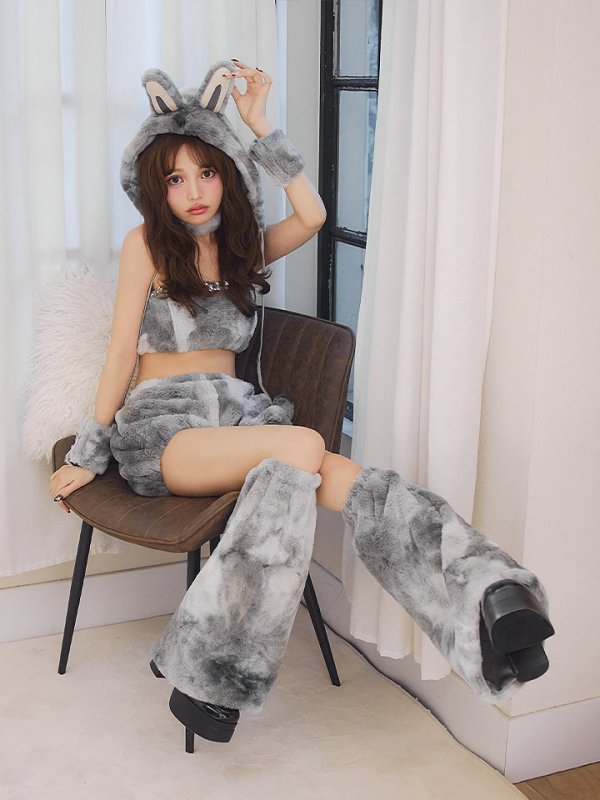 画像27: 【即日発送】【ハロウィン】パステルもこもこバニー【コスプレ7点セット】【フリーサイズ/6カラー】[OF03]