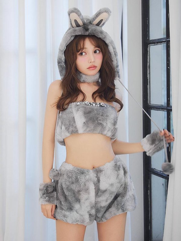 画像22: 【即日発送】【ハロウィン】パステルもこもこバニー【コスプレ7点セット】【フリーサイズ/6カラー】[OF03]