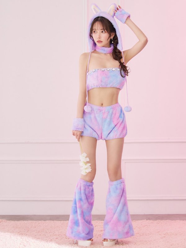 画像34: 【即日発送】【ハロウィン】パステルもこもこバニー【コスプレ7点セット】【フリーサイズ/6カラー】[OF03]