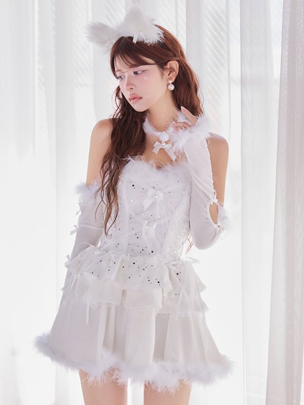 画像22: 【即日発送】【ハロウィン】デコレーションファーキャットドレス【Malymoon/マリームーン】 【コスプレ6点セット】【フリーサイズ/1カラー】[HC03]