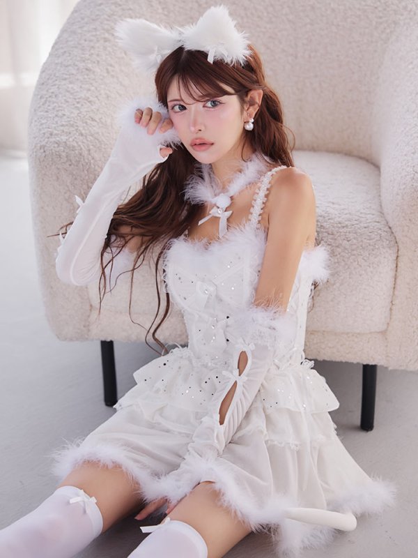 画像11: 【即日発送】【ハロウィン】デコレーションファーキャットドレス【Malymoon/マリームーン】 【コスプレ6点セット】【フリーサイズ/1カラー】[HC03]