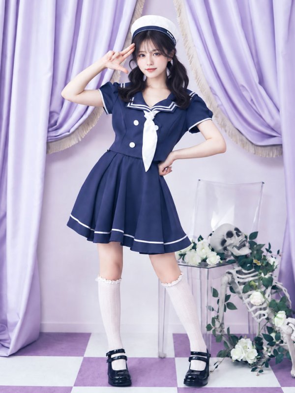 画像2: 【SALE!!】【即日発送】【ハロウィン】水兵セットアップ【コスプレ5点セット】【S-Lサイズ/1カラー】[HC03]