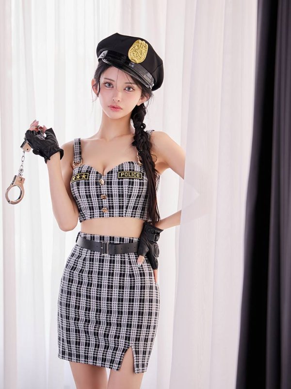 画像8: 【SALE!!】【即日発送】【ハロウィン】ツイードポリスセットアップ 【コスプレ5点セット】【XS-Mサイズ】(HC206-SV)[HC03-Bg]