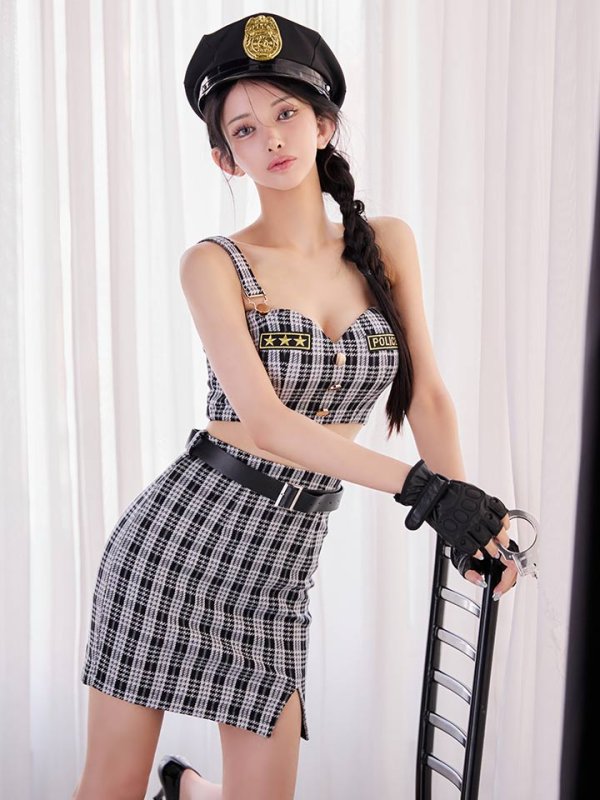 画像10: 【SALE!!】【即日発送】【ハロウィン】ツイードポリスセットアップ 【コスプレ5点セット】【XS-Mサイズ】(HC206-SV)[HC03-Bg]