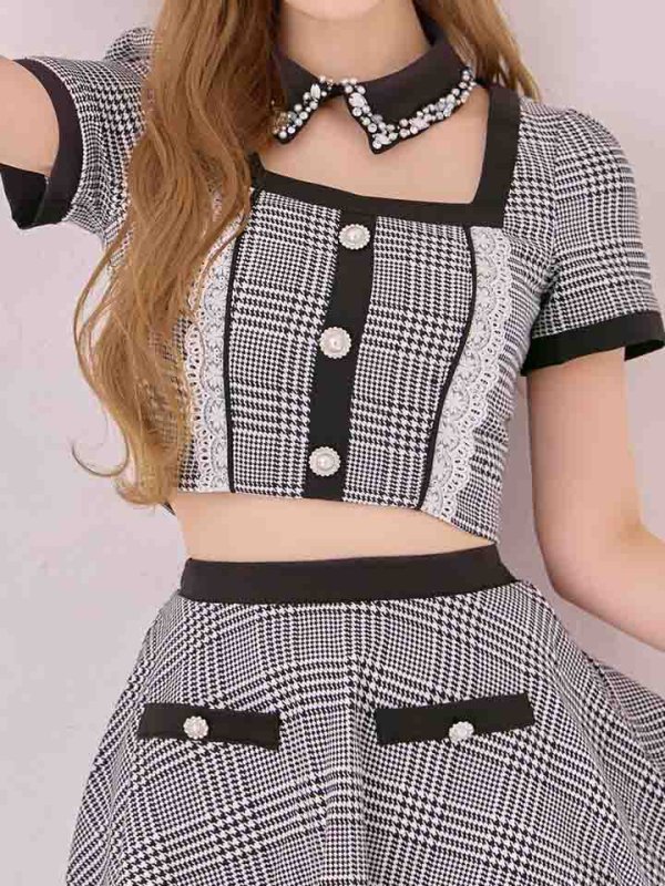 画像13: 【SALE!!】【即日発送】【ハロウィン】 グレンチェックセットアップバニー 【コスプレ6点セット】【XS-Mサイズ/1カラー】[HC03]