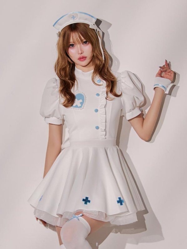 画像6: 【即日発送】【送料無料！】【ハロウィン】ラブティントスカルナース【コスプレ5点セット】【Malymoon/マリームーン】【フリーサイズ/1カラー】[HC03]