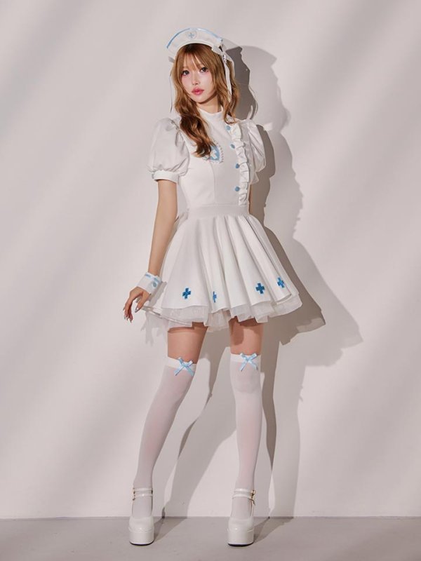 画像8: 【即日発送】【送料無料！】【ハロウィン】ラブティントスカルナース【コスプレ5点セット】【Malymoon/マリームーン】【フリーサイズ/1カラー】[HC03]