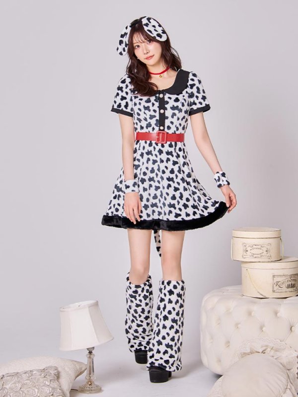 画像7: 【即日発送！】【ハロウィン】ダルメシアンミニフレアワンピース 【コスプレ5点セット】 【S-XLサイズ/1カラー】[HC03]
