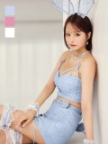 【SALE!!】【即日発送！】【ハロウィン】レースリボンバニータイトミニセットアップ 【コスプレ8点セット】 【XS-Lサイズ/3カラー】[HC03]