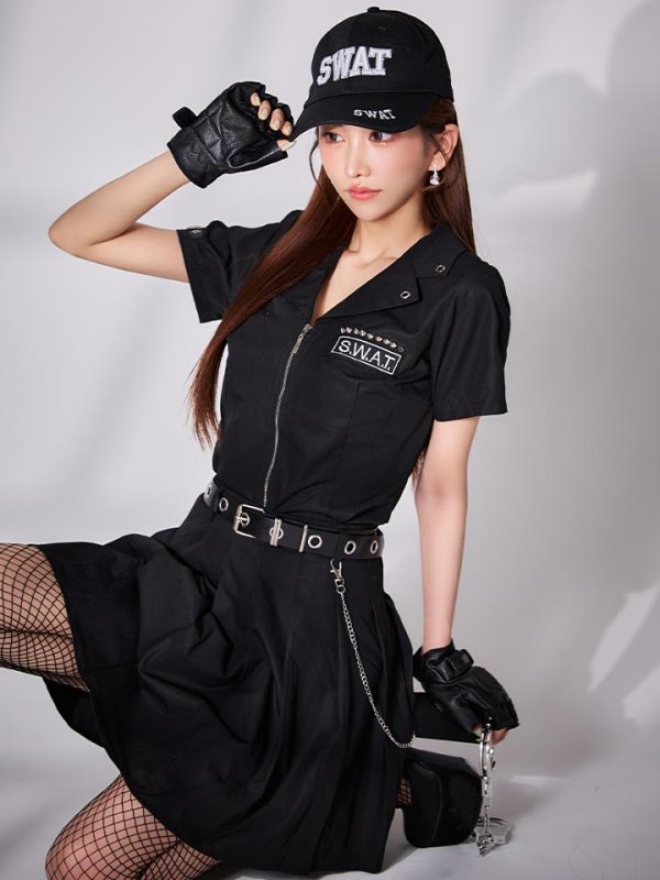 画像1: 【即日発送！】【ハロウィン】SWATガールセットアップ 【コスプレ8点セット】 【XS-Lサイズ/1カラー】[OF01]