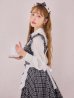 画像11: 【即日発送！】【ハロウィン】ブラックチェックメイドワンピース 【コスプレ5点セット】[OF01]