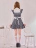 画像13: 【即日発送！】【ハロウィン】ブラックチェックメイドワンピース 【コスプレ5点セット】[OF01]