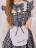 画像14: 【即日発送！】【ハロウィン】ブラックチェックメイドワンピース 【コスプレ5点セット】[OF01]