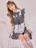 画像2: 【即日発送！】【ハロウィン】ブラックチェックメイドワンピース 【コスプレ5点セット】[OF01] (2)