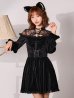 画像8: 【即日発送！】【ハロウィン】ブラックキャットベロアワンピース 【コスプレ3点セット】[OF01]