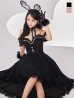 画像2: 【即日発送！】【ハロウィン】 バニーショートインロングワンピース 【コスプレ5点セット】【XS-XLサイズ/2カラー】[OF01] (2)
