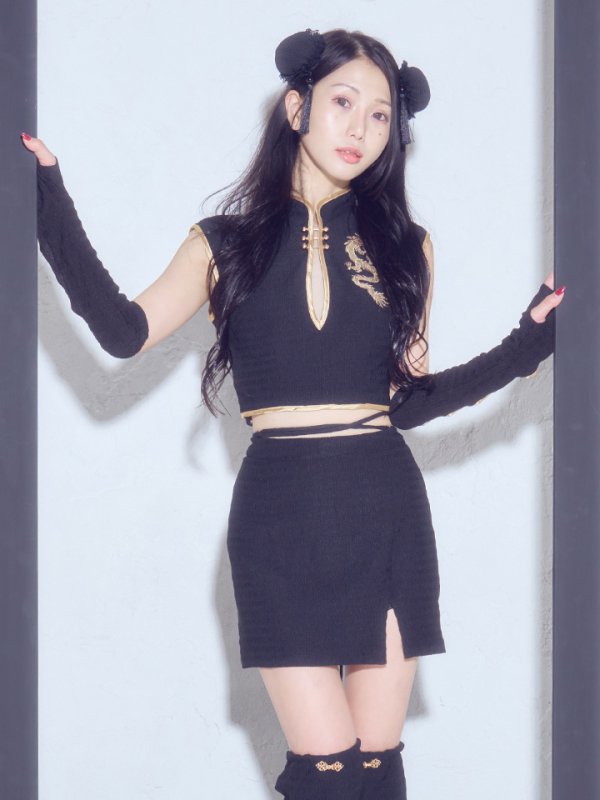 画像2: 【ハロウィン】ドラゴンプリントチャイナセットアップ 【コスプレ5点セット】【XS-Lサイズ/1カラー】(SE01YN)[HC03]