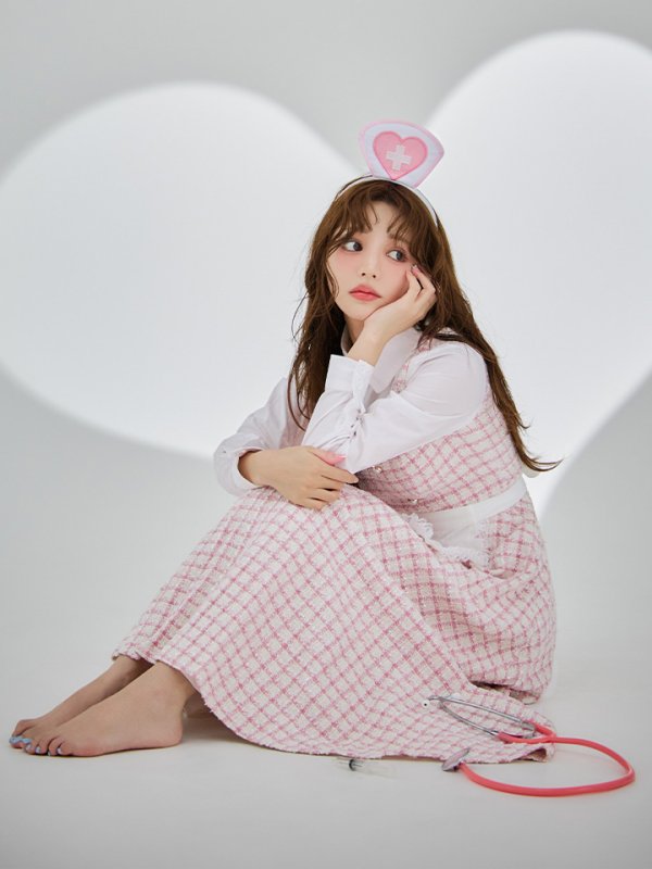 画像11: 【SALE!!】【即日発送！】【ハロウィン】ナースツイードロングフレア 【コスプレ3点セット】 【S-XLサイズ/1カラー】(CH02)[HC03]