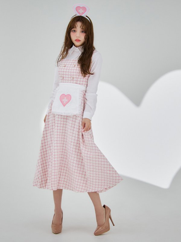 画像14: 【SALE!!】【即日発送！】【ハロウィン】ナースツイードロングフレア 【コスプレ3点セット】 【S-XLサイズ/1カラー】(CH02)[HC03]