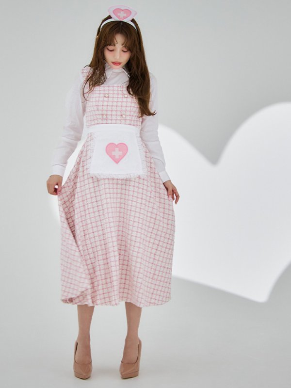 画像15: 【SALE!!】【即日発送！】【ハロウィン】ナースツイードロングフレア 【コスプレ3点セット】 【S-XLサイズ/1カラー】(CH02)[HC03]