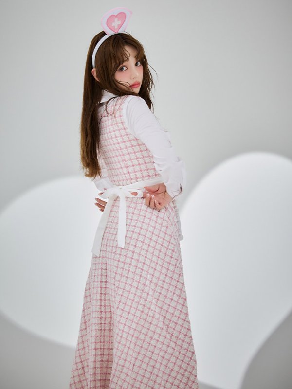 画像17: 【SALE!!】【即日発送！】【ハロウィン】ナースツイードロングフレア 【コスプレ3点セット】 【S-XLサイズ/1カラー】(CH02)[HC03]