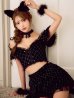 画像2: 【即日発送】【ハロウィン】キャットオフショルビジューセットアップ【コスプレ6点セット】【XS-Lサイズ/3カラー】[OF04/OF03] (2)