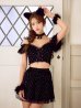 画像9: 【即日発送】【ハロウィン】キャットオフショルビジューセットアップ【コスプレ6点セット】【XS-Lサイズ/3カラー】[OF04/OF03]