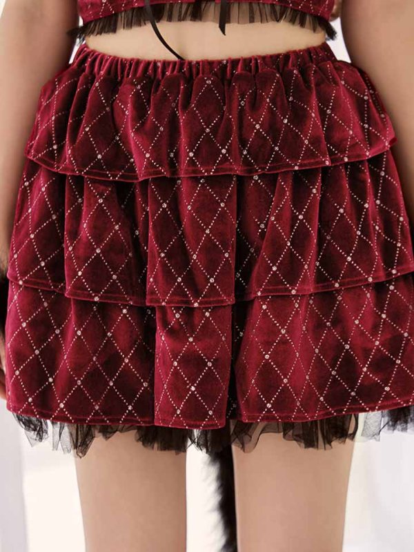 画像14: 【即日発送】【ハロウィン】キャットオフショルビジューセットアップ【コスプレ6点セット】【XS-Lサイズ/3カラー】[HC03]