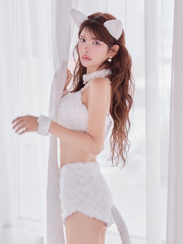 画像29: 【即日発送】【ハロウィン】ビジューファーキャットパンツセットアップ【コスプレ6点セット】【XS-Lサイズ/3カラー】[HC03]