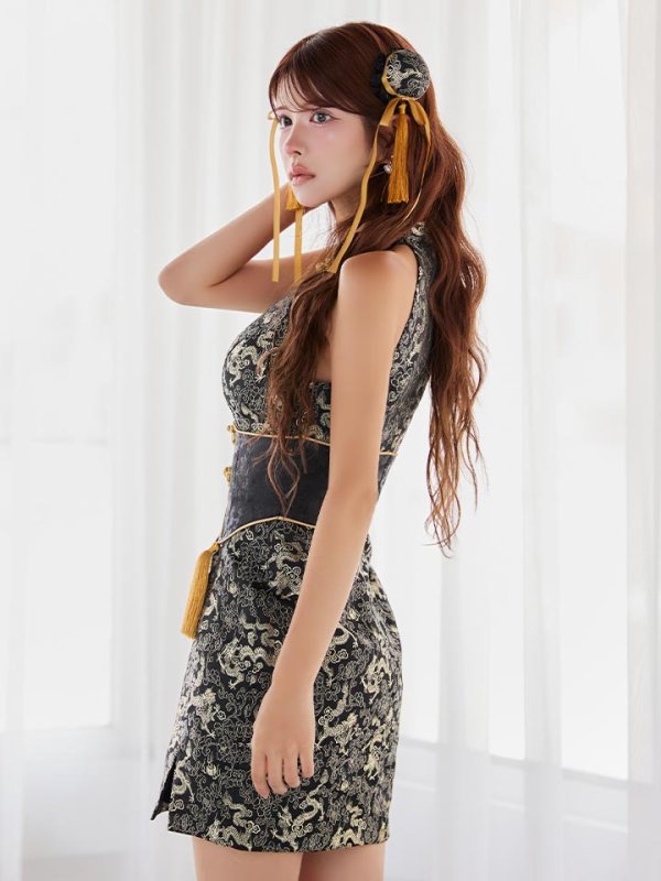 画像14: 【即日発送】【ハロウィン】アメスリコルセットチャイナ【コスプレ3点セット】【XS-XLサイズ/1カラー】[HC03]