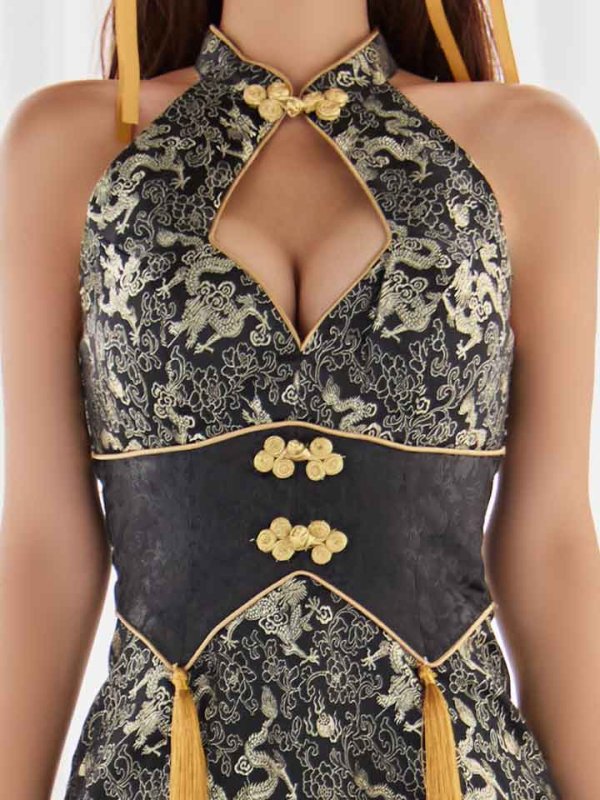 画像33: 【即日発送】【ハロウィン】 アメスリコルセットチャイナ 【コスプレ3点セット】【XS-XLサイズ/1カラー】/ シャーリングドラゴン刺繍タイトチャイナ 【コスプレ4点セット】 【XS-Lサイズ/1カラー】 (SE01YN)[HC03]